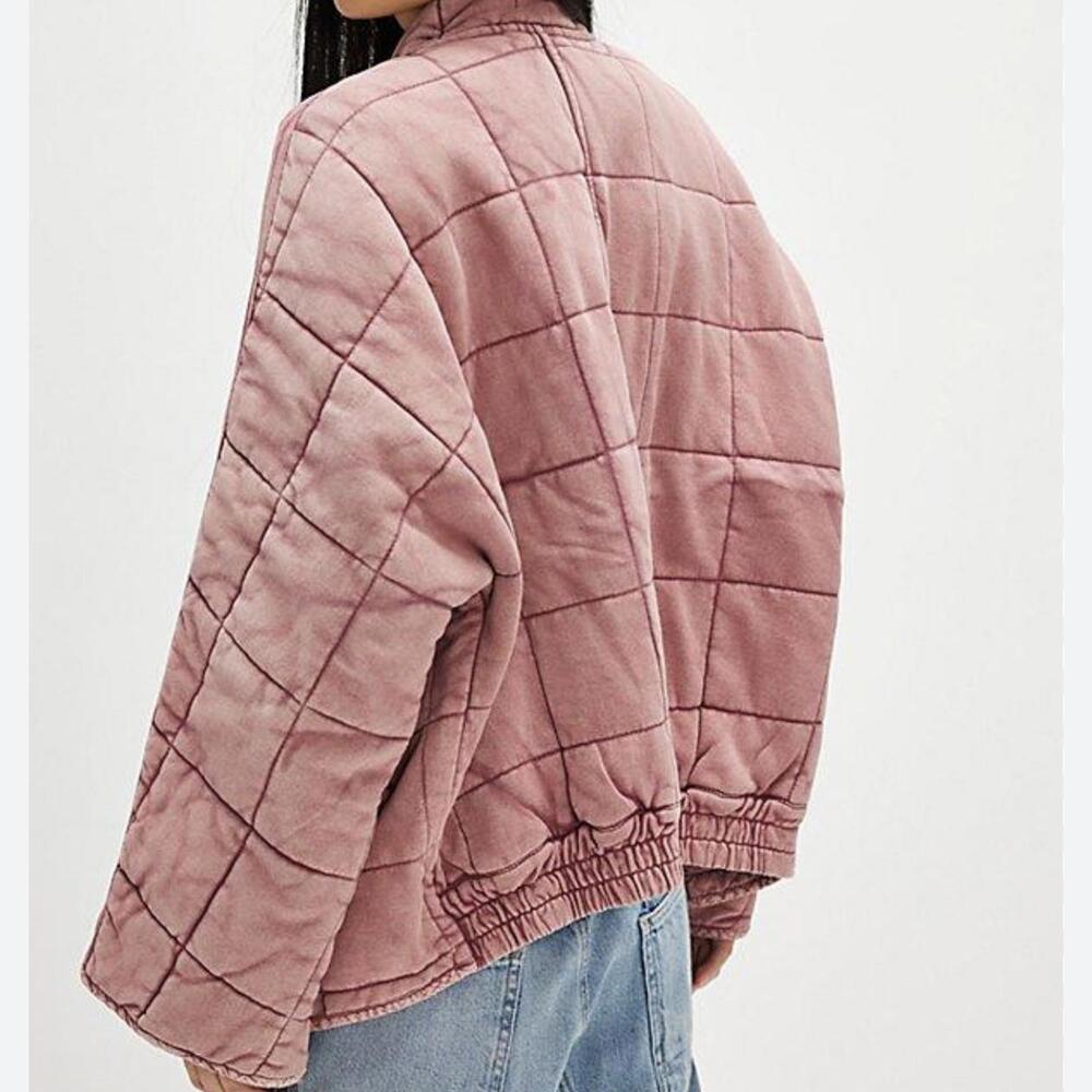 Free People Pink Quilted Super Soft Pink Jacket